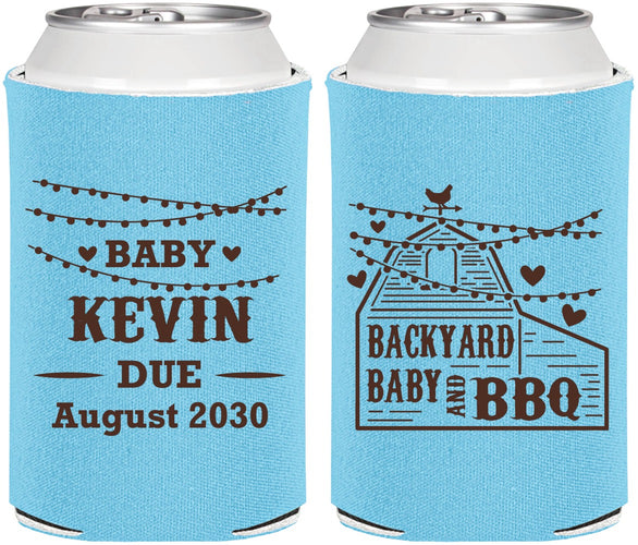 Personalized Baby Shower Can Coolers - Baby And Bbq | 90101