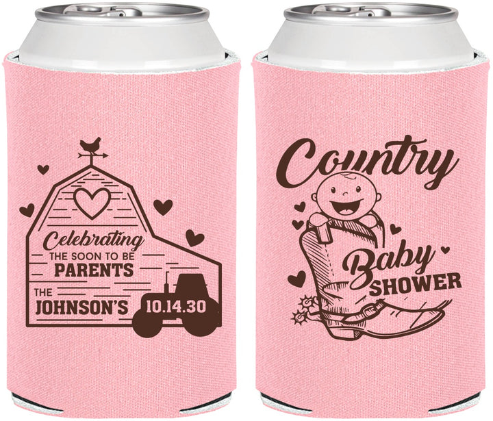 Personalized Baby Shower Can Coolers - Farm Tractor Country | 90102