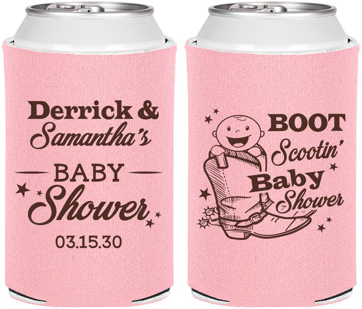 Personalized Baby Shower Can Coolers - Boot Scootin | 90106