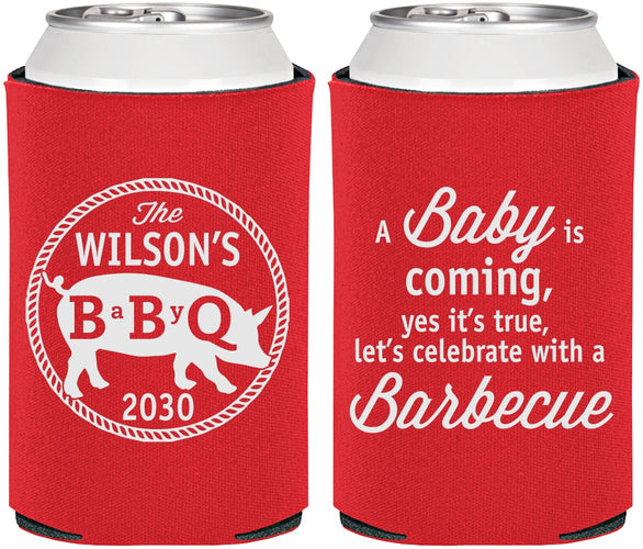Personalized Baby Shower Can Coolers - Bbq | 90110