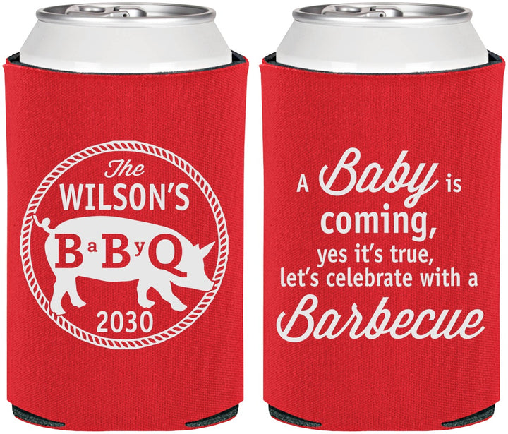 Personalized Baby Shower Can Coolers - Bbq | 90110