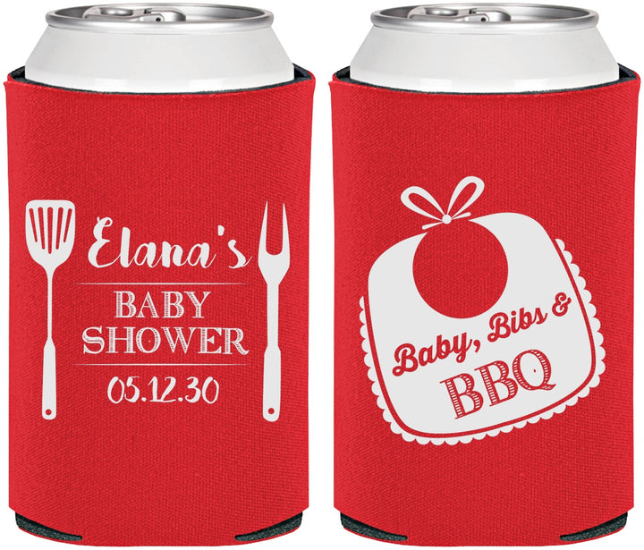 Personalized Baby Shower Can Coolers - Beers Bbq Babies | 90114