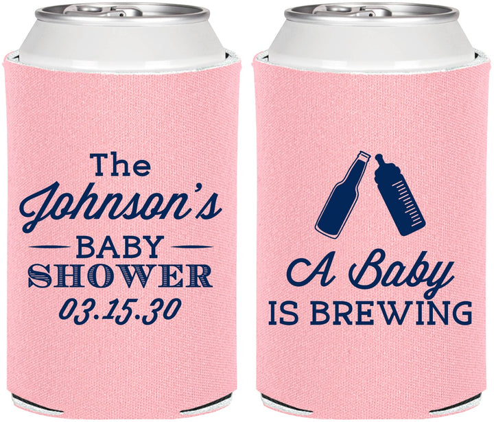 Personalized Baby Shower Can Coolers - Baby Is Brewing | 90116