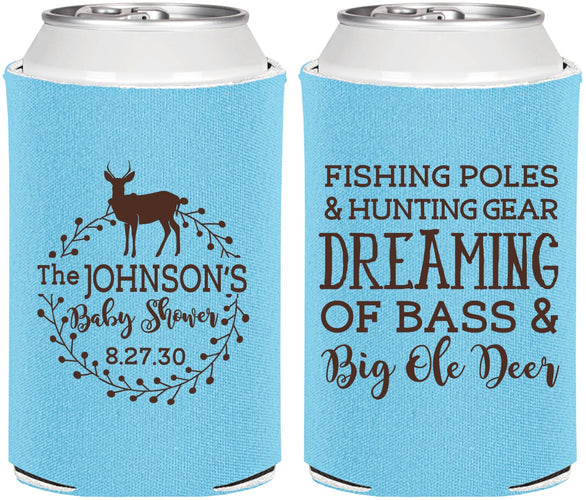 Personalized Baby Shower Can Coolers - Fishing Hunting | 90119