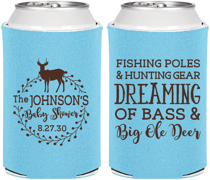 Personalized Baby Shower Can Coolers - Fishing Hunting | 90119