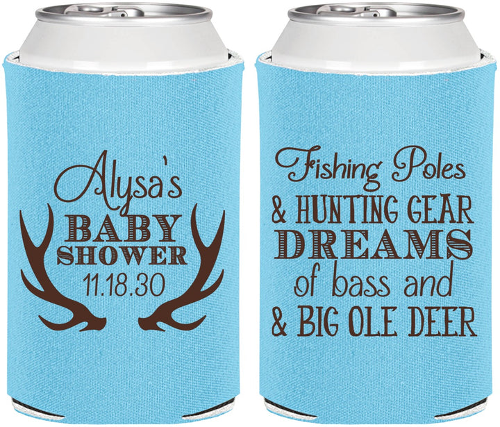 Personalized Baby Shower Can Coolers - Bass Deer | 90120