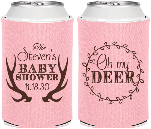 Personalized Baby Shower Can Coolers - Oh My Deer Christmas | 90121