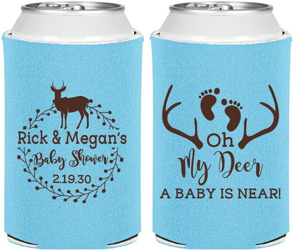 Personalized Baby Shower Can Coolers - Oh My Deer | 90123