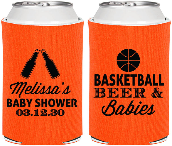 Personalized Baby Shower Can Coolers - Basketball Beer Babies | 90134