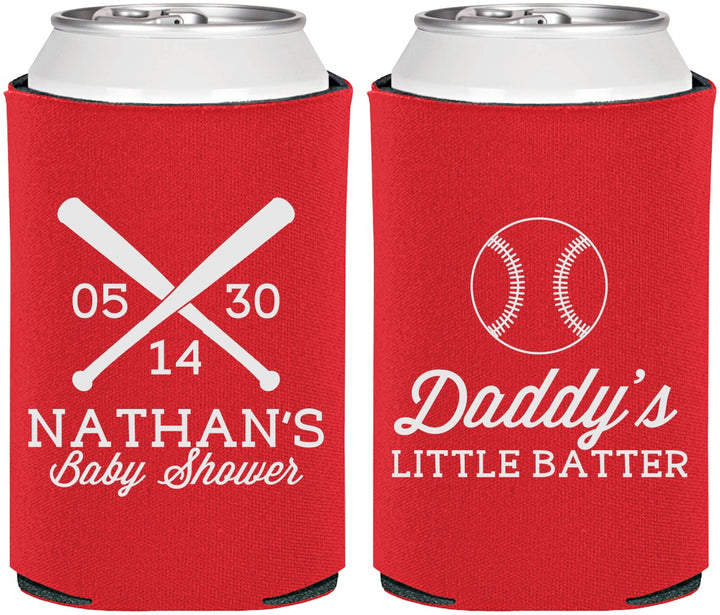 Personalized Baby Shower Can Coolers - Baseball Little Batter | 90136