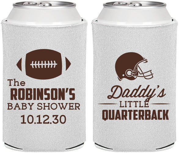 Personalized Baby Shower Can Coolers - Football Little Quarterback | 90138
