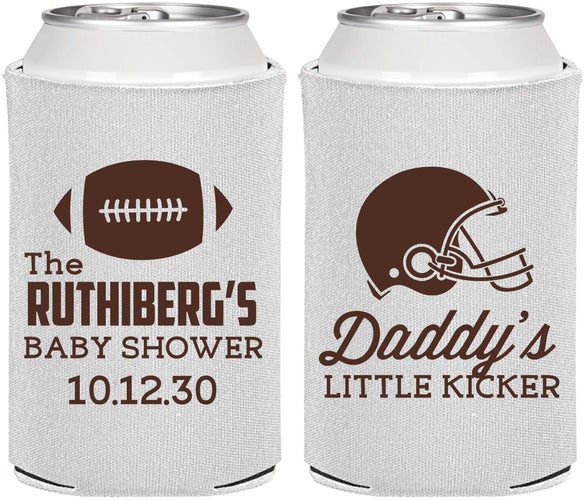 Personalized Baby Shower Can Coolers - Football Little Kicker | 90139
