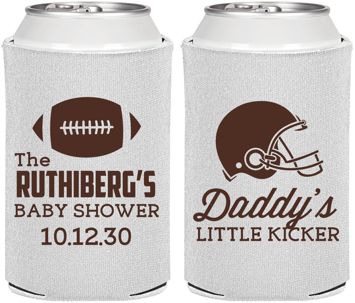 Personalized Baby Shower Can Coolers - Football Little Kicker | 90139