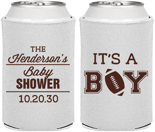 Personalized Baby Shower Can Coolers - Football | 90142