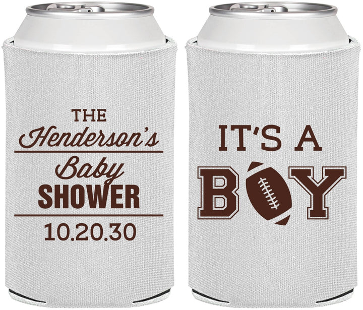 Personalized Baby Shower Can Coolers - Football | 90142