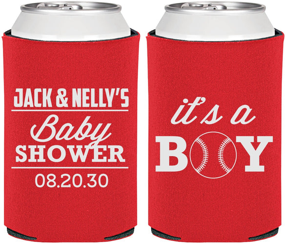 Personalized Baby Shower Can Coolers - Baseball Its A Boy | 90143