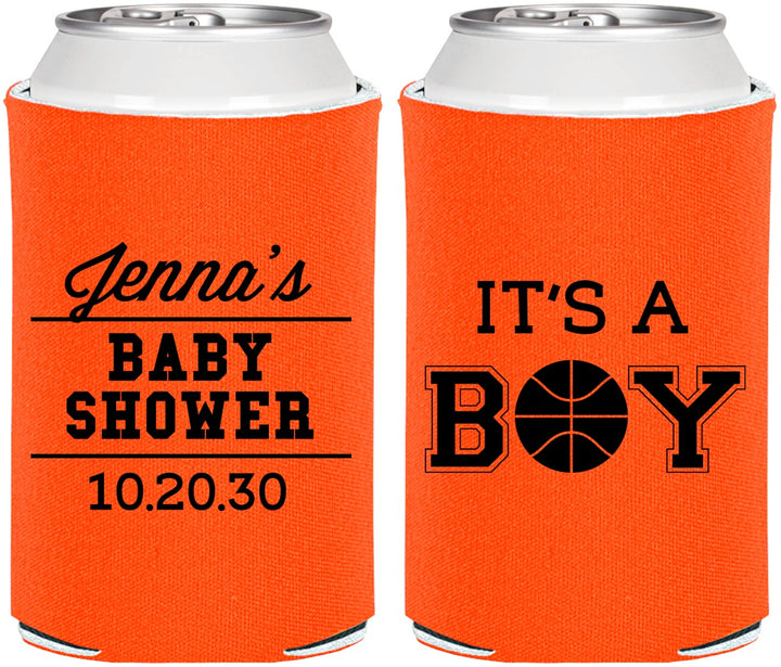 Personalized Baby Shower Can Coolers - Basketball Its A Boy | 90144