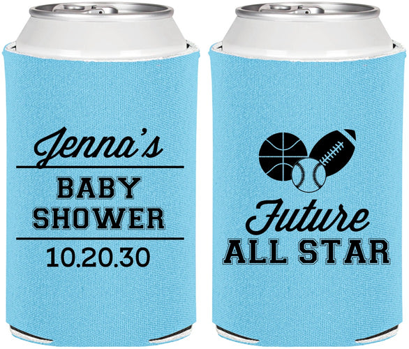 Personalized Baby Shower Can Coolers - Future All Star | 90146