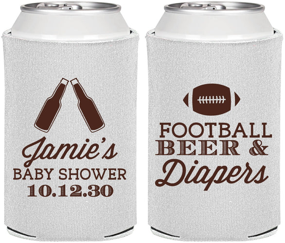 Personalized Baby Shower Can Coolers - Football Beer Diapers | 90148