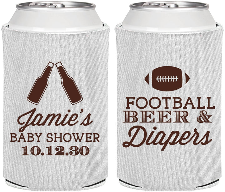 Personalized Baby Shower Can Coolers - Football Beer Diapers | 90148