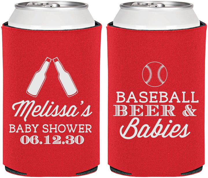 Personalized Baby Shower Can Coolers - Baseball Beer Diapers | 90149