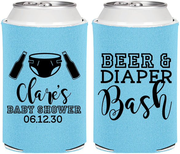 Personalized Baby Shower Can Coolers - Beer Diapers Bash | 90151