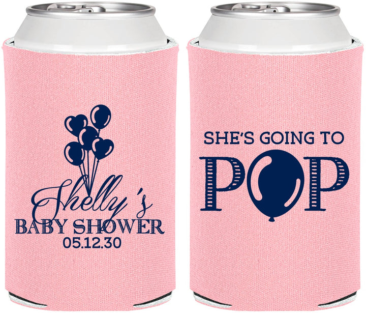 Personalized Baby Shower Can Coolers - Shes Going To Pop | 90157