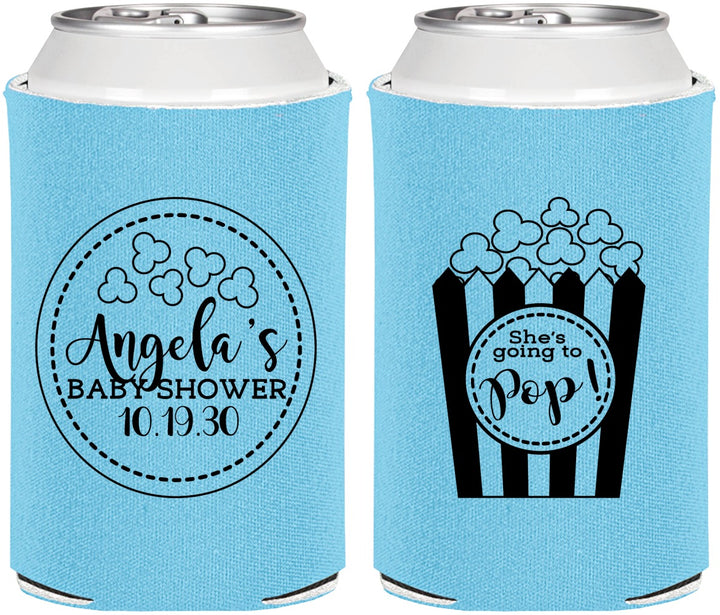 Personalized Baby Shower Can Coolers - Shes Going To Pop | 90159