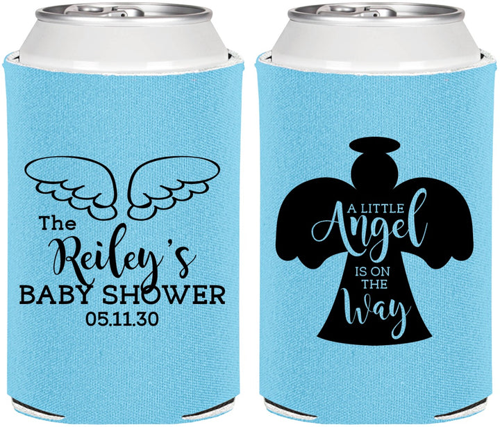 Personalized Baby Shower Can Coolers - Angel On The Way | 90165