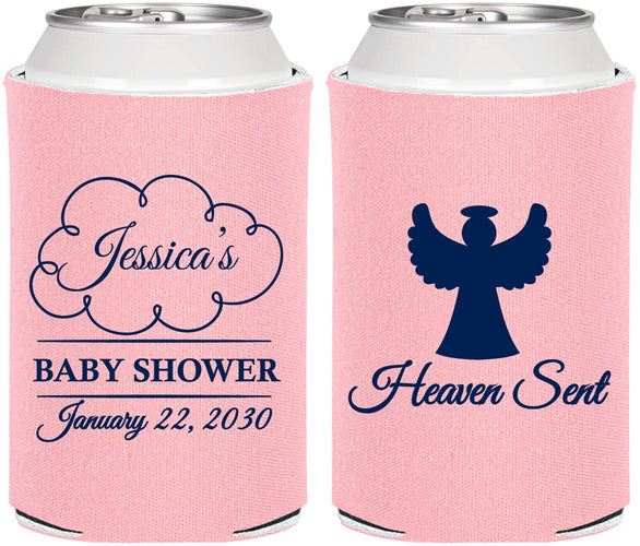 Personalized Baby Shower Can Coolers - Heaven Sent | 90166