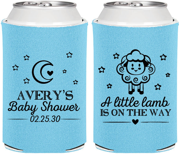 Personalized Baby Shower Can Coolers - Little Lamb On The Way | 90167