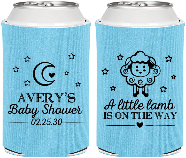 Personalized Baby Shower Can Coolers - Little Lamb On The Way | 90167