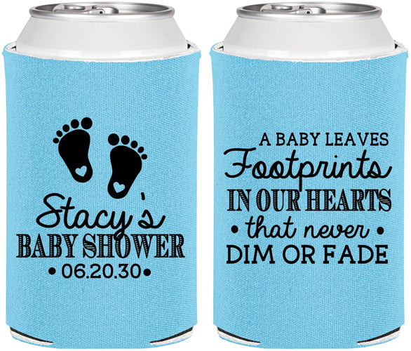 Personalized Baby Shower Can Coolers - Footprints | 90176