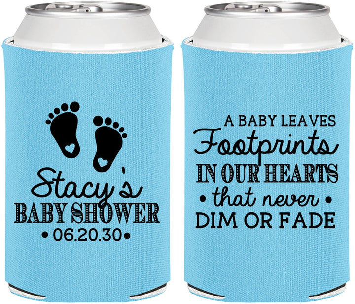 Personalized Baby Shower Can Coolers - Footprints | 90176