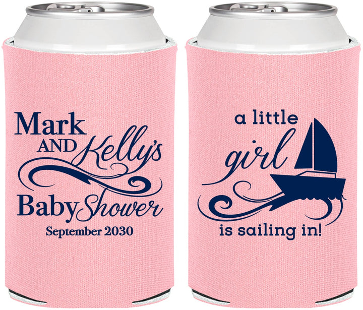 Personalized Baby Shower Can Coolers - Sailboat | 90178