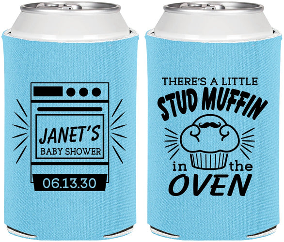Personalized Baby Shower Can Coolers - Stud Muffin | 90182