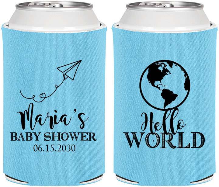 Personalized Baby Shower Can Coolers - Hello World | 90185