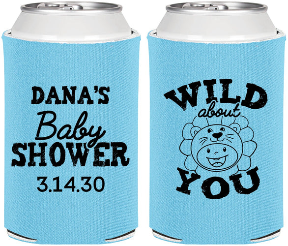Personalized Baby Shower Can Coolers - Lion Wild About You | 90186