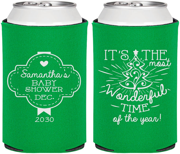 Personalized Baby Shower Can Coolers - Christmas | 90190