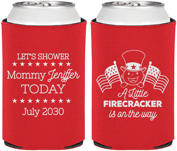 Personalized Baby Shower Can Coolers - Little Firecracker | 90198