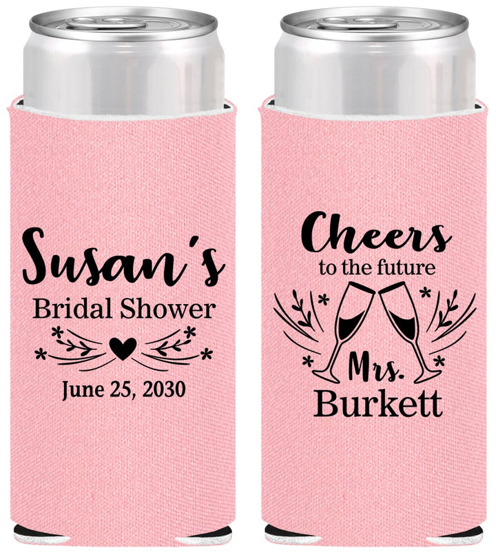 Personalized Bridal Shower Slim Can Coolers - Future Mrs | 100005