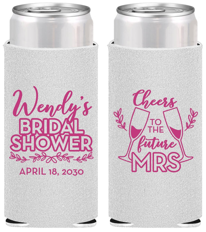 Personalized Bridal Shower Slim Can Coolers - Future Mrs | 100011