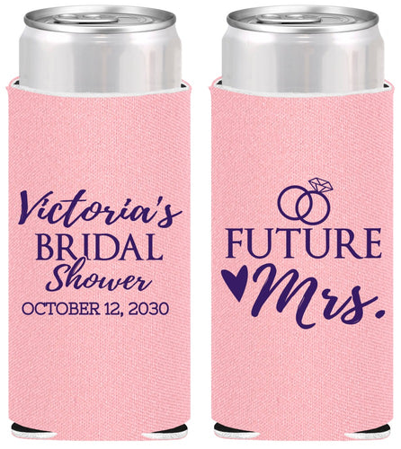 Personalized Bridal Shower Slim Can Coolers - Future Mrs | 100012