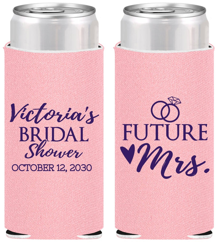 Personalized Bridal Shower Slim Can Coolers - Future Mrs | 100012