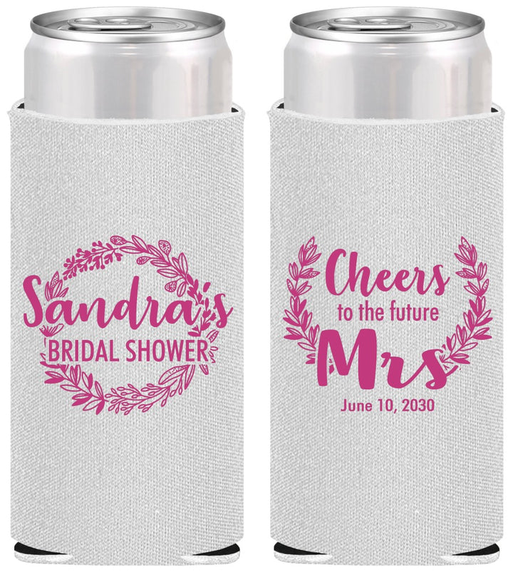 Personalized Bridal Shower Slim Can Coolers - Future Mrs | 100015