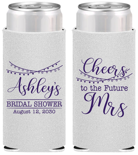 Personalized Bridal Shower Slim Can Coolers - Future Mrs | 100018