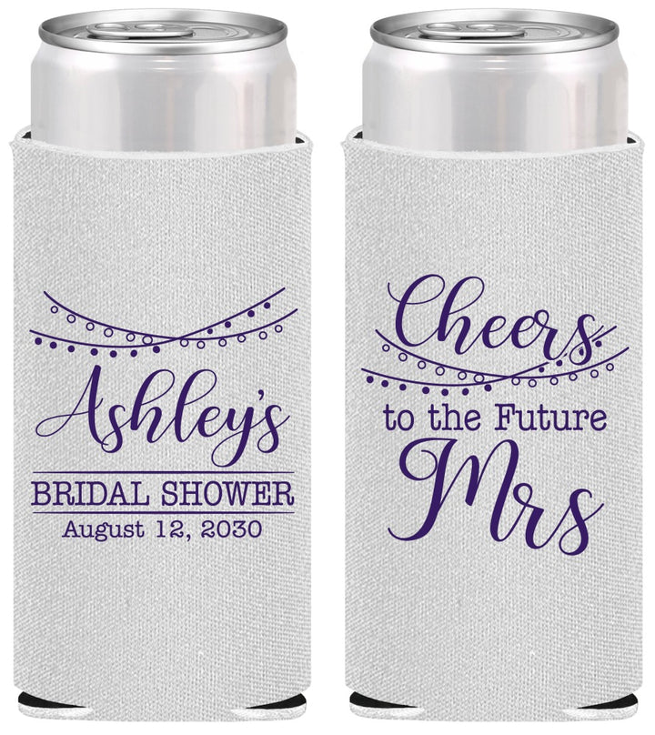 Personalized Bridal Shower Slim Can Coolers - Future Mrs | 100018