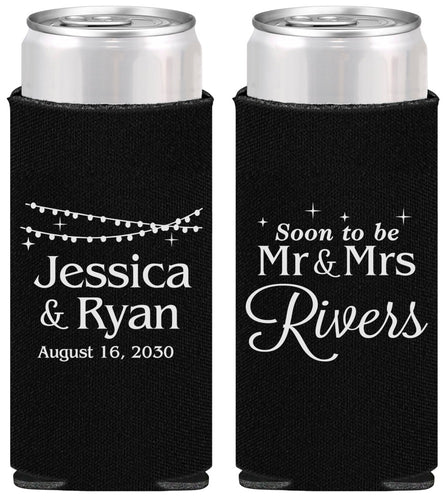 Personalized Engagement Slim Can Coolers - Soon To Be Mr And Mrs | 10008