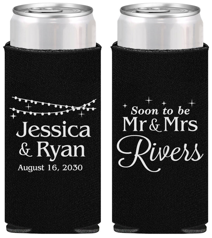 Personalized Engagement Slim Can Coolers - Soon To Be Mr And Mrs | 10008