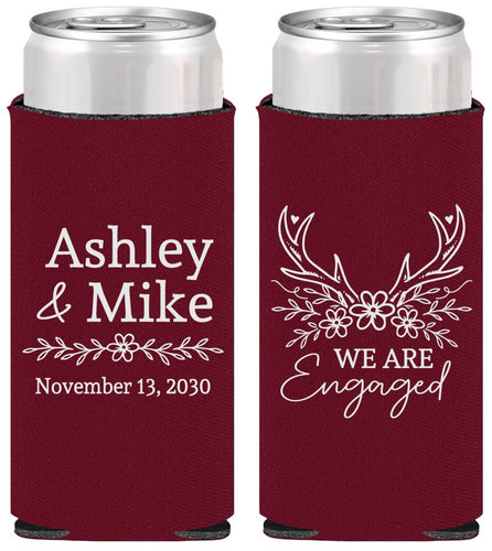 Personalized Engagement Slim Can Coolers - We Are Engaged | 10009